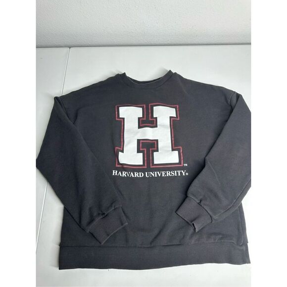 Mango Harvard University Letter H Switshirt Size S Cotton Gray - Picture 1 of 8